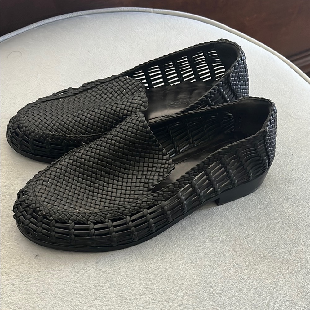 Rag and bone black woven loafers